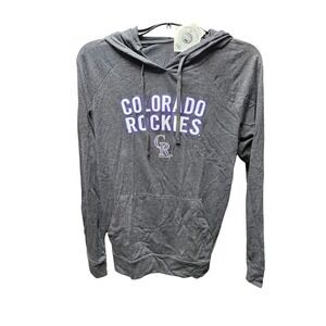 Colorado Rockies MLB Gray Lightweight‎ Hoodie Pullover Top